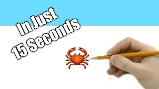 Draw CRAB  In Just 20 Seconds | WITH STEP BY STEP 😮 || #shorts #viral #crab #subscribe