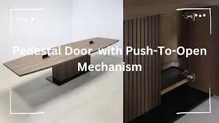 Pedestal Door with Push-To-Open Mechanism
