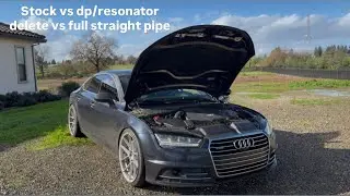 2016 Audi a7 3.0tdi stock vs dp/resonator delete vs straight pipe exhaust clips #audi #tdi #diesel