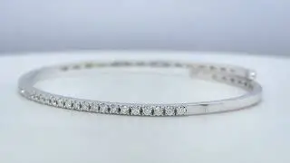 0.50 Carat Diamond Bangle in 18K White Gold - Orogem Jewelers