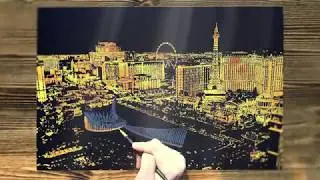 Lago Scratch Art Drawing Postcard Cities Night View Official