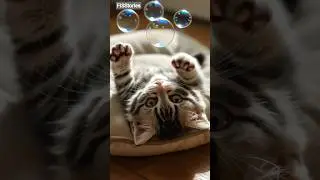 Cute Kitten 🐾 Playing with Bubbles🫧#shorts#kitten
