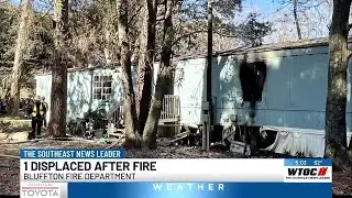 House fire in Bluffton shuts down road, displaces one person