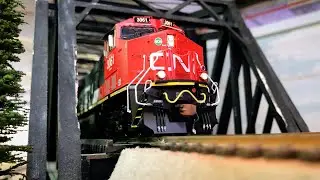 Model Railway Layout in HO scale with Canadian National Model Train