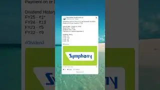 Symphony Ltd has declared 1st interim dividend for FY25 (August 2024) #StockMarket #Dividend #Shorts