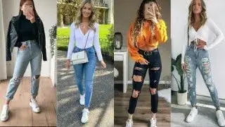 OUTFITS CON JEANS Y TENIS 👖 / Outfits CASUALES / OUTFITS BASICOS Para MUJER 🌟 / OUTFITS JEANS