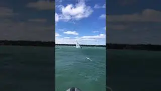 Laser sailing in huge Lake Michigan waves
