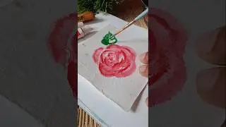 Easy Rose🌹 Painting 🎨 Watercolour 🖌️#art #shorts