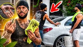 ME VISTO DE VAGABUNDO Y SORPRENDO A ESTE LAVADOR DE AUTOS!😱