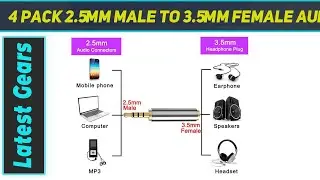 4 Pack 2.5mm Male to 3.5mm Female Audio Adapter Converter AZ Review