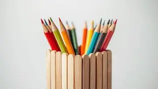 DIY Pencil Holder Using Popsicle Sticks 😱 | Easy Ice Cream Stick Desk Organizer Craft #icecreamstack