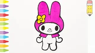 Easy Cute Bunny Drawing | Step by Step Coloring for Kids | Simple Art Tutorial