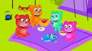 Mega Gummy Bear Super Bears Finger Family Spider-Man Funny Nursery Rhymes for kids Toys Fun