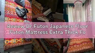 Review Dr.Futon Japanese Floor Futon Mattress Extra Thick Folding Roll Up Bed Topper Mat for Guest,L