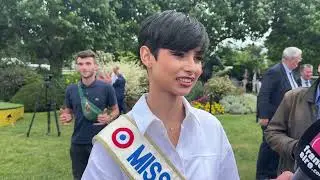 Miss France et Maxime Guyon avec Sacred Spirit dans le D&eacute;fi du Galop 2024 &agrave; Lyon
