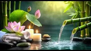 Stress Relief Spa Sounds Gentle Waterfall and Lotus Flower Relaxation