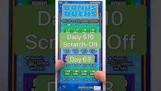 Bonus Bucks | Ep. 63 Daily $10 Scratch Off #newyorklottery #scratchofftickets #shorts #lottery