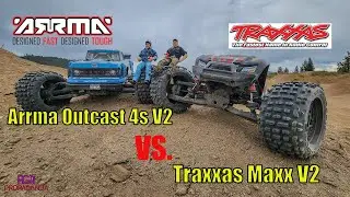 Arrma Outcast 4s V2 VS. Traxxas Maxx V2 | Round 1 Who Will Survive?