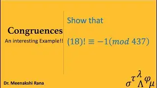 Congruences | Wilson Theorem | An Interesting Example