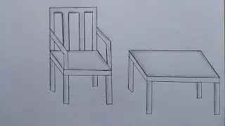 How to draw Chair and Table Drawing easy| Easy Table drawing| Chair drawing step by step|Table Chair