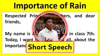 Short speech on the Importance of Rain in English | Speech on Rain | Importance of Rain