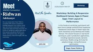 Workshop: Building A Responsive Dashboard Canvas Apps in Power Apps: From Layout to Performance.