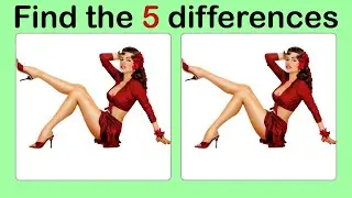 Look and Find 5 Differences No184 Sexy7 | Spot the difference | Illustration Game | Image game