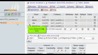 Deleting fields from database tables with phpMyAdmin (Flipper Host)