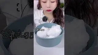 FLUFFY ICE CHUNKS EATING 🍚#freezer  #icebites #frost #freezerfrost #whiteice #softice #iceeating