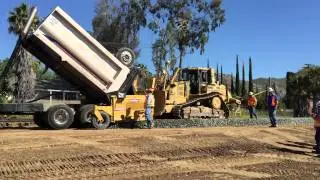 Laying Ballast for new Railroad Track