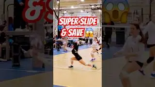 Super Slide & Save😱 #volleyball #volley #pcvc #575 #tsunami #17 #libero #shorts #girlssports