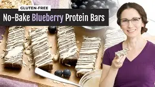 No-Bake Blueberry Protein Bars | Gluten-Free | Pre or Post-Workout