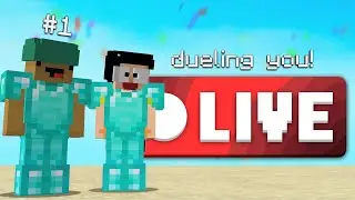 training minecraft pvp + dueling viewers!