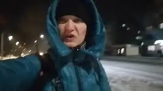 1 МИКРОРАЙОН. СТОЮ НА ОСТАНОВКЕ, ПОД ФОНАРЁМ ЖДУ 22 АВТОБУС. УЖЕ ТЕМНО. МЕТЕЛЬ, ПУРГА, ВЕТЕР, СНЕГ+1