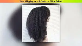 Aliexpress Afro Kinky Curly Virgin Brazilian Human Hair Machine Made Sew Wig with Bang  Curls