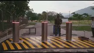 K12/M50 Crash Rated Bollards (Model S12) guarding our senitels.