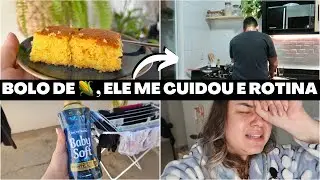 BOLO DE MILHO SIMPLES, FIQUEI DOENTE E O MARIDO CUIDOU DE MIM E TENTANDO SEGUIR A ROTINA