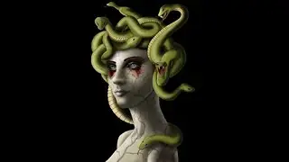 Digital Painting of Medusa