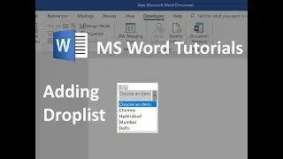 Adding a dropdown list in MS word