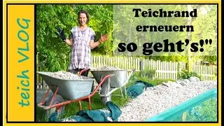 8 Jahre später: Schottersäcke reinigen und Teichrand umgestalten