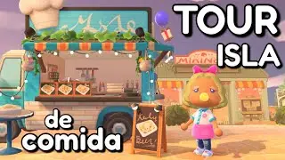 TOUR COMPLETO por mi Isla Nudels 🍕🍔 Reto de comida en #acnh