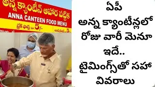 Anna Canteen Food Menu, Timings, Price for Tiffins Lunch and Dinner Andhra Pradesh