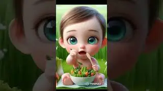 Baby eating healthy vegetables #cute #ai #vegetables