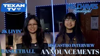 TexanTV~New AP Ms. Castro~Spotlight~TCU basketball~Q&A~Thursday, January 22, 2026