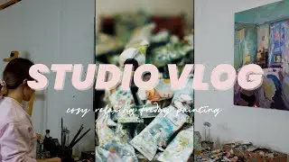 Cozy Friday Night Studio Vlog: Preparing for Multiple Exhibitions