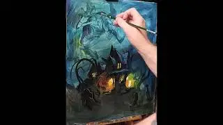 Salem witch house painting timelapse