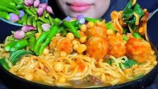 ASMR MIE AYAM BAKSO CABE RAWIT & BAWANG MERAH | SPICY  FOOD  🍜 |  EATING SOUNDS