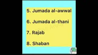Islamic Months Names in English