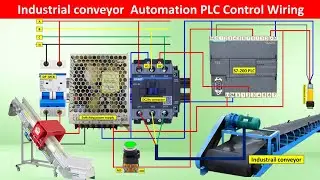 Industrial Conveyor Automation | PLC Control Wiring Diagram @Electricalgenius