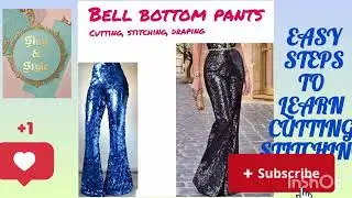 BELL BOTTOM PANTS CUTTING TUTORIAL!#bellbottom #pants #diy #stitching #tutorial #youtube #sewing